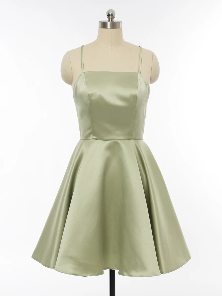 Princess Spaghetti Straps Sleeveless Bridesmaid Dresses with Ruched simple gentle atmospheric and unique desi Bring summer colors to enhance whiteness