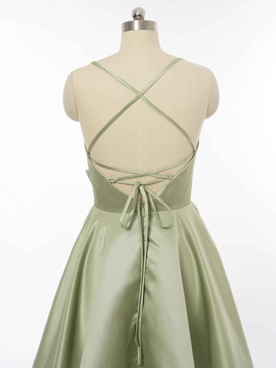 Princess Spaghetti Straps Sleeveless Bridesmaid Dresses with Ruched simple gentle atmospheric and unique desi Bring summer colors to enhance whiteness