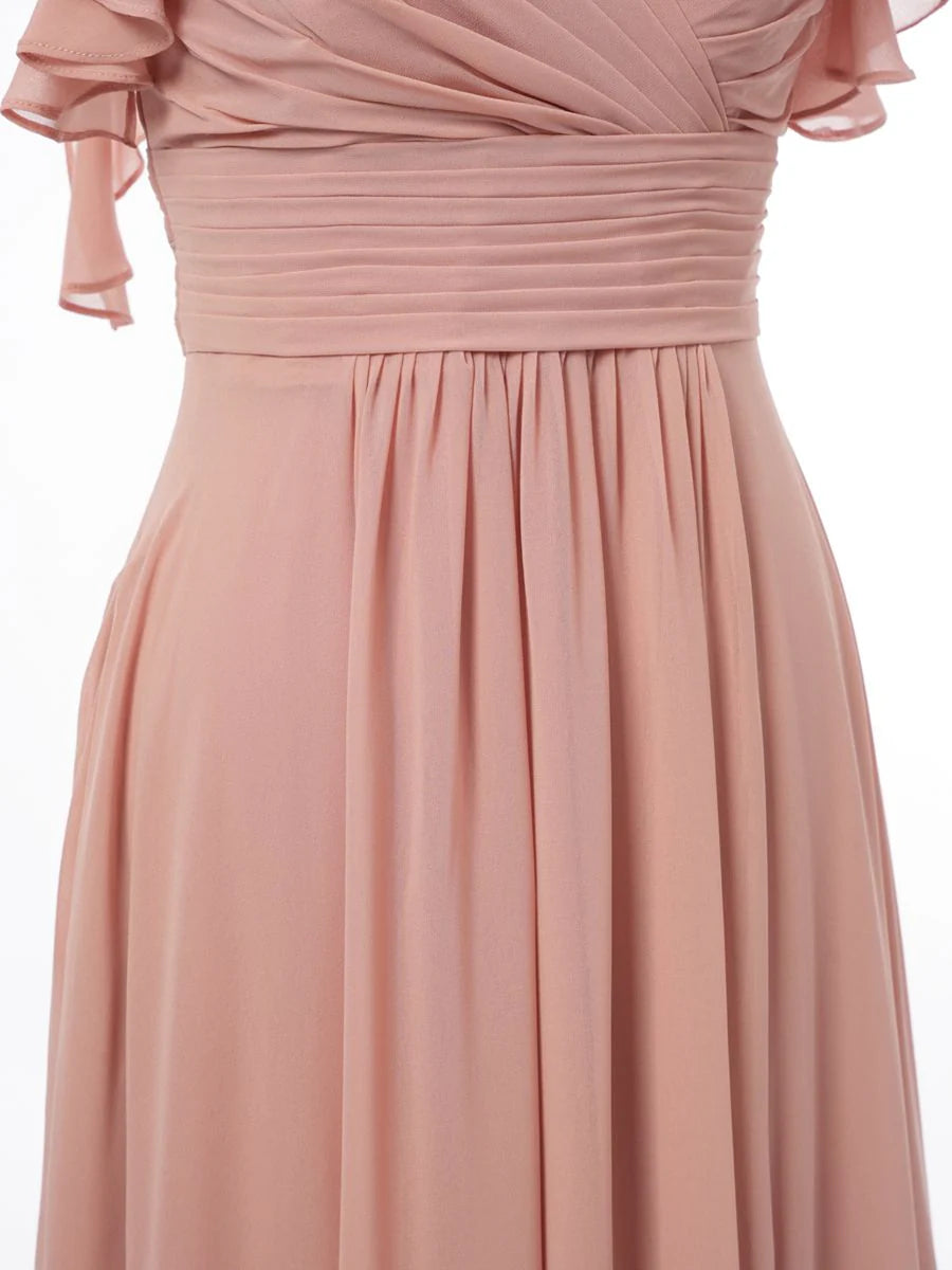 Princess Spaghetti Straps Sleeveless Bridesmaid Dresses with Ruffles simple gentle atmospheric and unique desi Bring summer colors to enhance whiteness