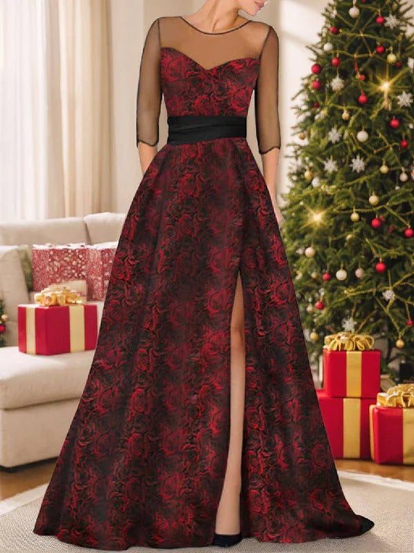 Princess Sweetheart Mother Of The Bride & Groom Dresses With Printed Flower & High Split simple gentle atmospheric and unique desi Bring summer colors to enhance whiteness