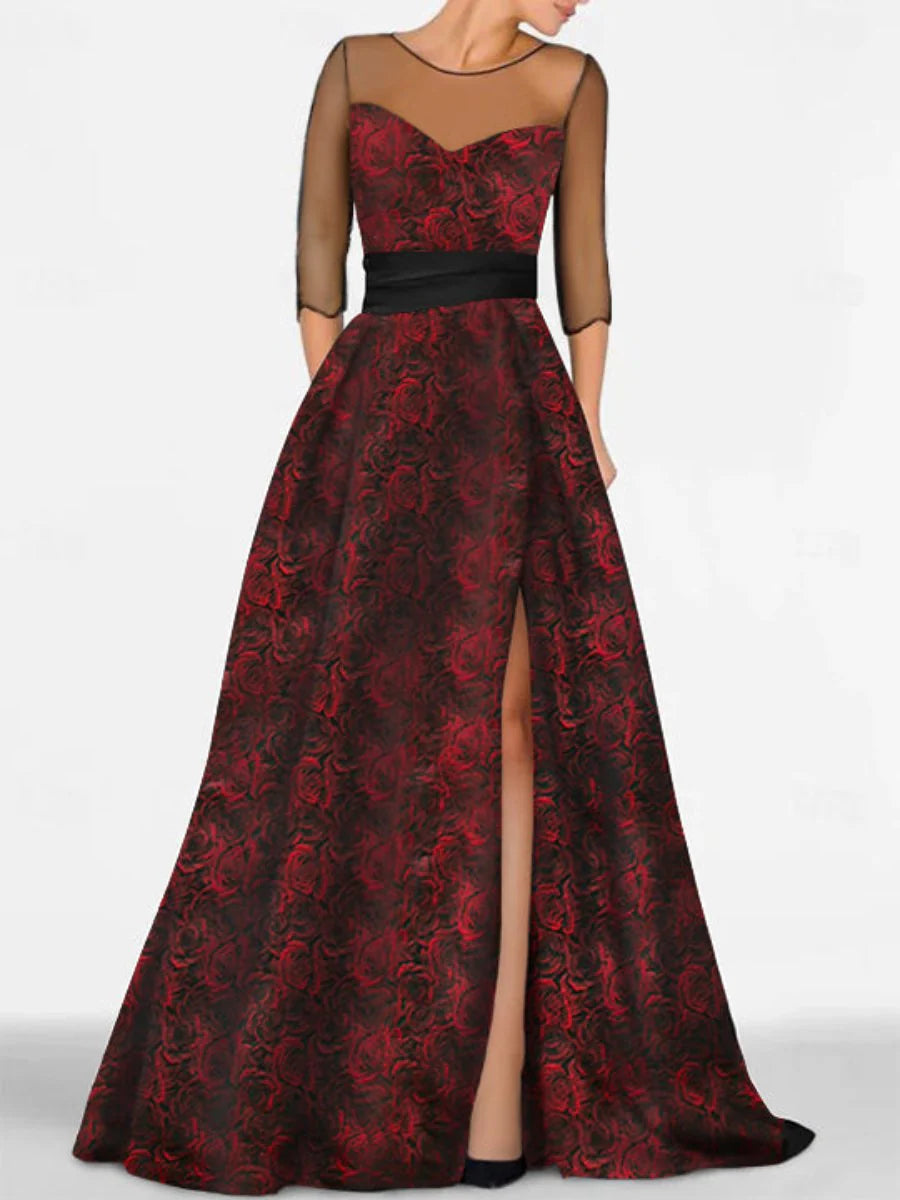 Princess Sweetheart Mother Of The Bride & Groom Dresses With Printed Flower & High Split simple gentle atmospheric and unique desi Bring summer colors to enhance whiteness