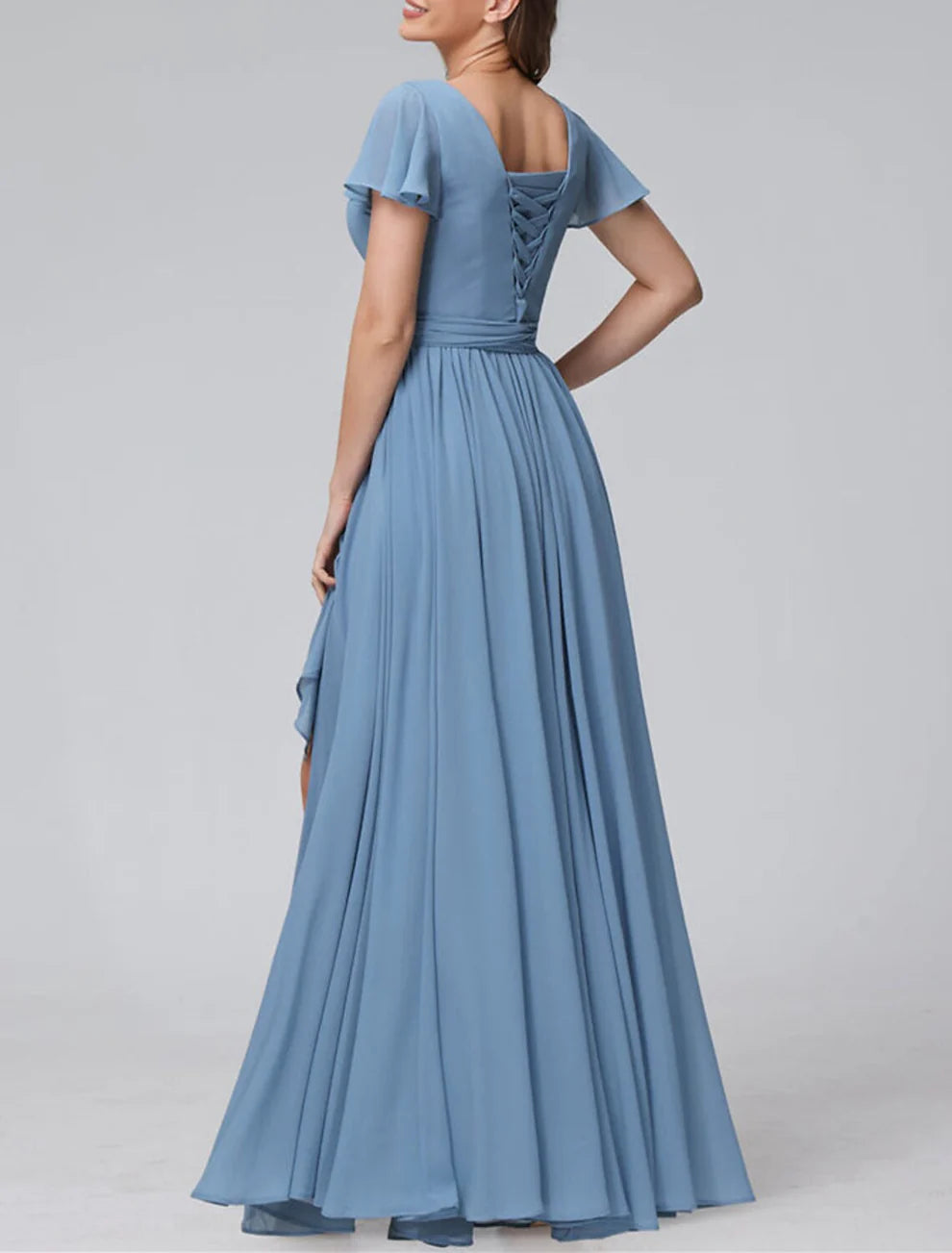 Princess V-Neck Floor-length Long Bridesmaid Dresses   simple gentle atmospheric and unique desi Bring summer colors to enhance whiteness