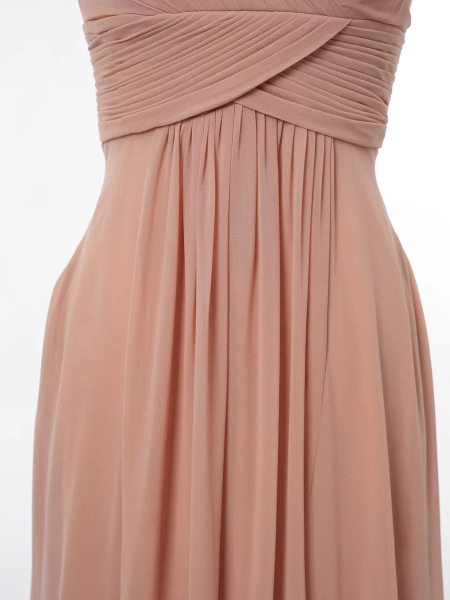 Princess V-Neck Short Sleeves Bridesmaid Dresses with Ruffles simple gentle atmospheric and unique desi Bring summer colors to enhance whiteness