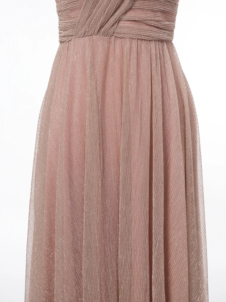 Princess V-Neck Sleeveless Bridesmaid Dresses with Ruched simple gentle atmospheric and unique desi Bring summer colors to enhance whiteness