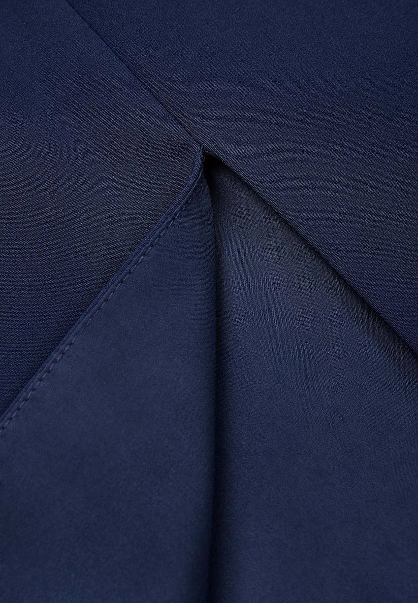 Purplish Blue V Neck Puff Sleeve Sheath Midi Dress simple gentle atmospheric and unique desi Bring summer colors to enhance whiteness