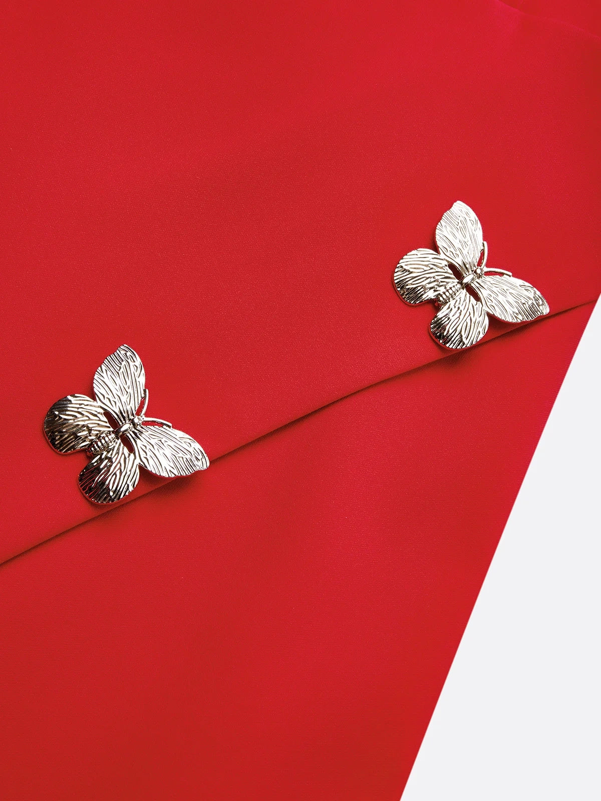 Red Butterfly Classic Crew Neck Sleeveless A-Line Mini Dress simple gentle atmospheric and unique desi Bring summer colors to enhance whiteness