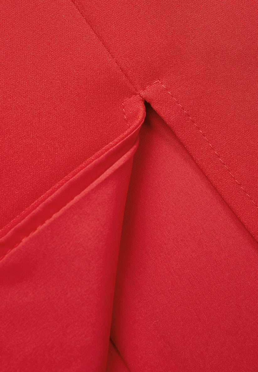 Red Slit Off The Shoulder A-Line Midi Dress simple gentle atmospheric and unique desi Bring summer colors to enhance whiteness