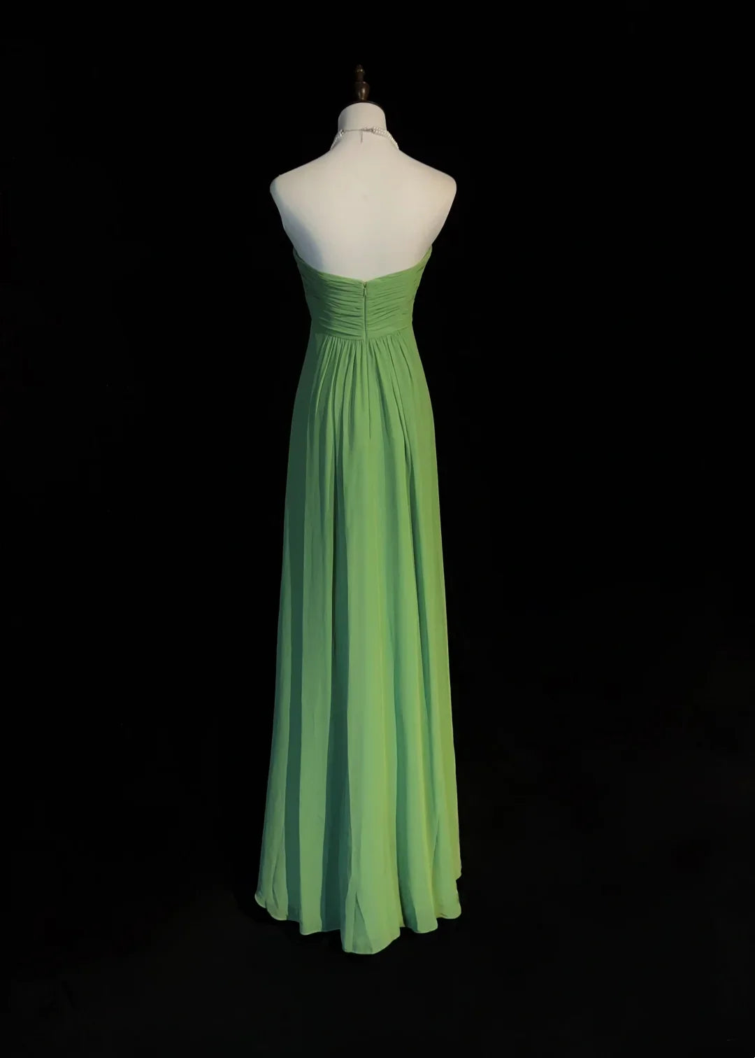 Retro A Line Sweetheart Green Chiffon Sleeveless Pleated Long Prom Dresses Party Dress 21st Birthday Outfits Graduation Dresses