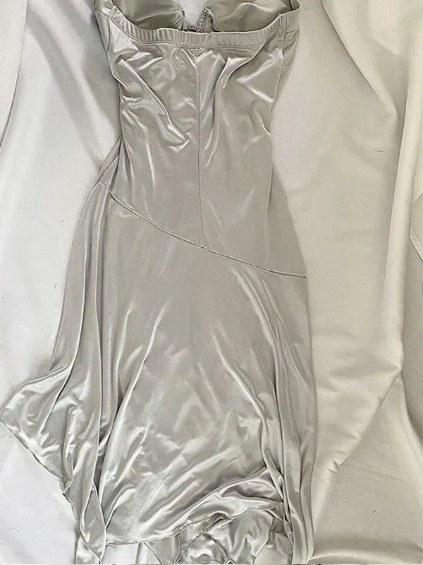 Retro Fairy Short satin Homecoming Dress Party Dress simple gentle atmospheric and unique desi Bring summer colors to enhance whiteness