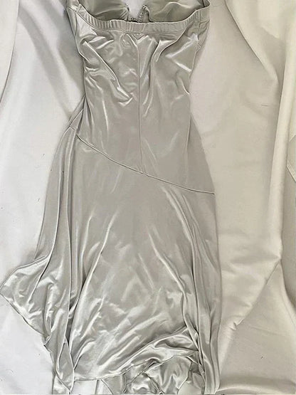 Retro Fairy Short satin Homecoming Dress Party Dress simple gentle atmospheric and unique desi Bring summer colors to enhance whiteness