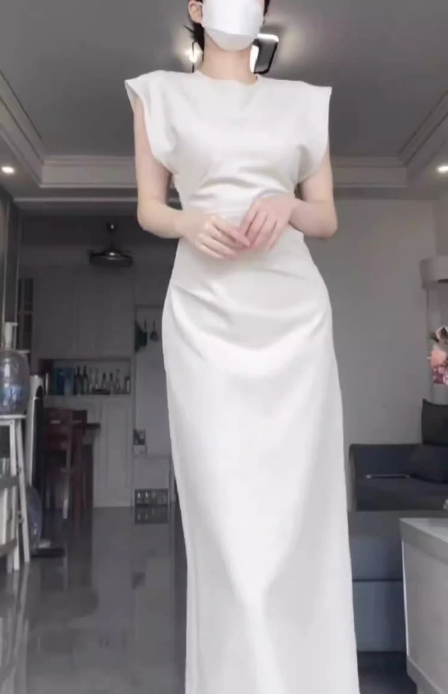 Retro Mermaid Satin White Prom Dresses Birthday Outfits With Ruffle simple gentle atmospheric and unique desi Bring summer colors to enhance whiteness