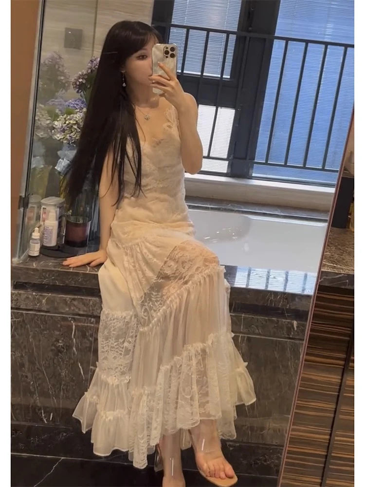 Retro Mermaid Satin White Prom Dresses Birthday Outfits With Ruffle simple gentle atmospheric and unique desi Bring summer colors to enhance whiteness
