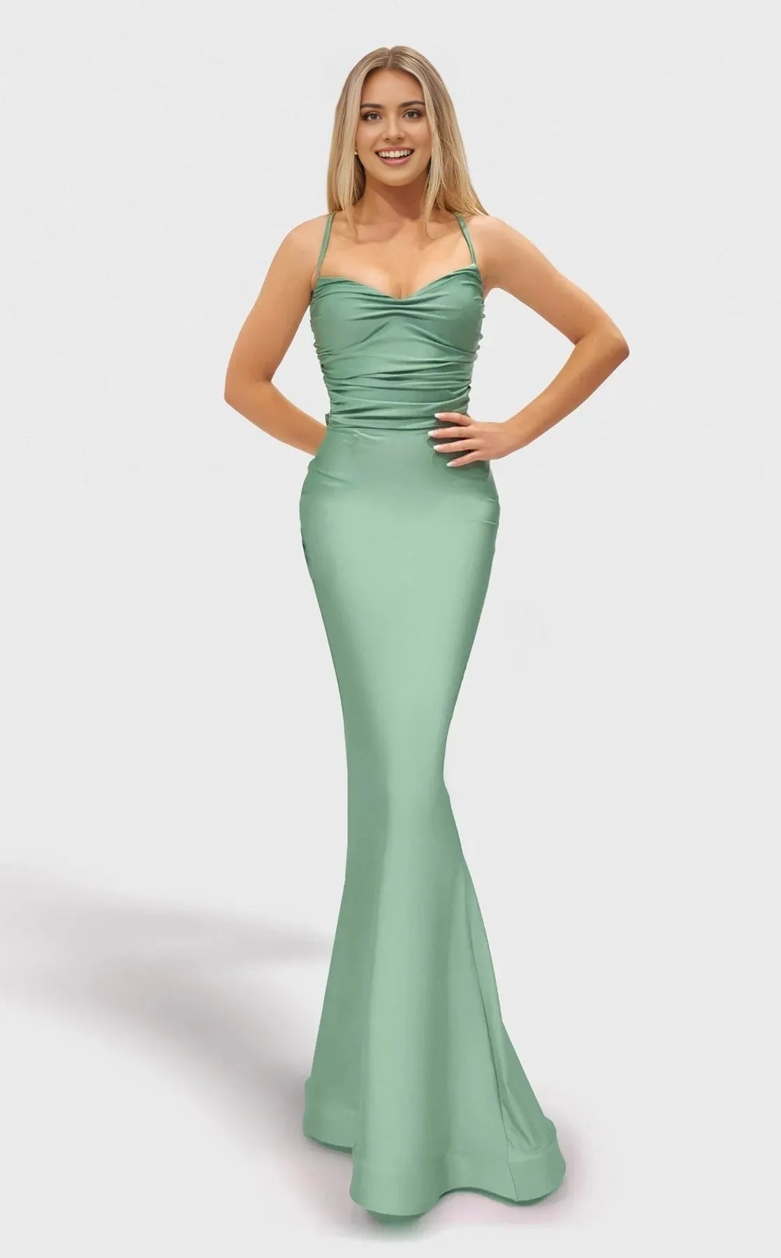 Romantic Mermaid Sweetheart Sleeveless Lace-Up-Back Floor-Length Prom Dress