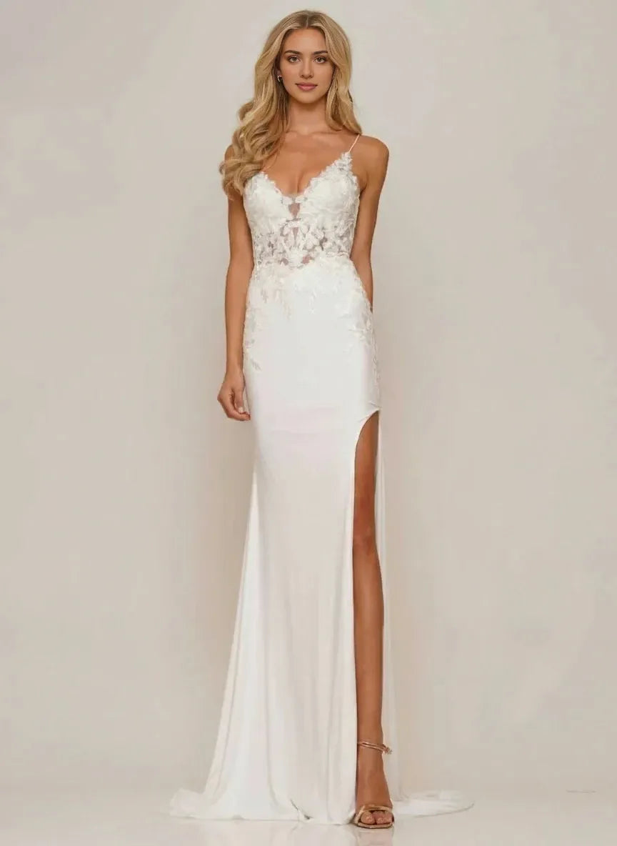 Romantic Mermaid Sweetheart Spaghetti Strap Lace Up Back Train Floor Length Prom Dress