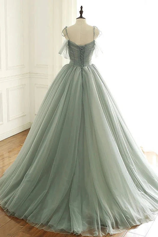 Romantic Olivia Tulle Long Prom Dresses,Ball Gown Birthday Gowns simple gentle atmospheric and unique desi Bring summer colors to enhance whiteness