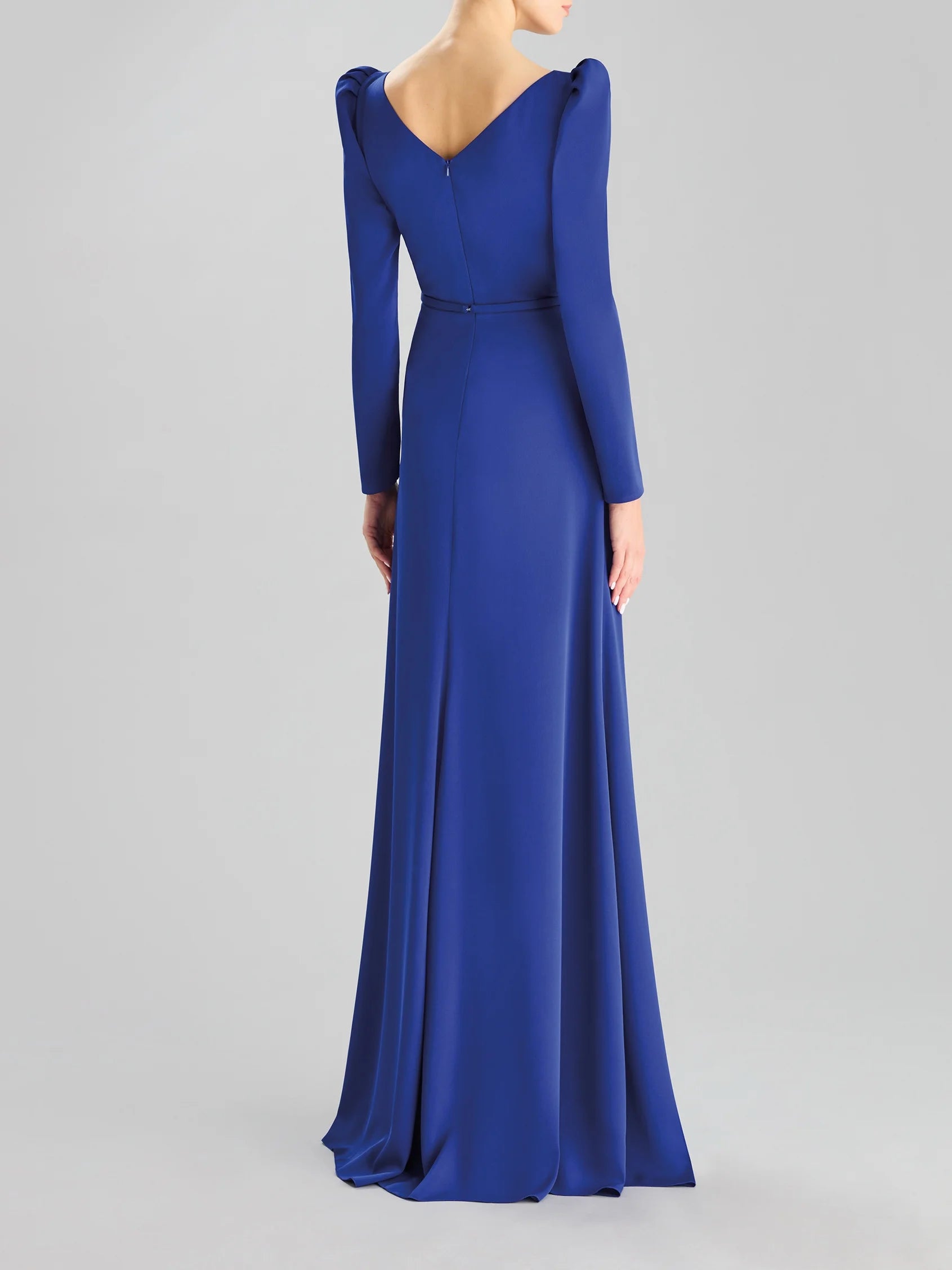 Royal Blue Long Sleeve Maxi Dress with Floral Detail The price of this product does not include local sales tax rate by state Mother of the Bride Dresses