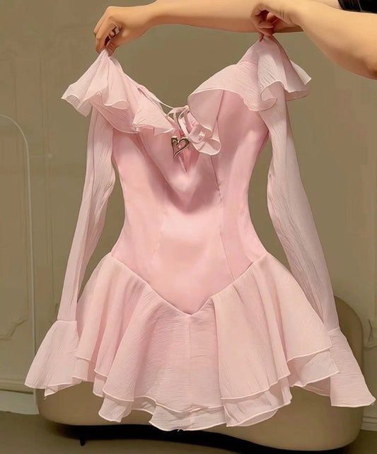 Ruffle Short Chiffon Homecoming Dress Birthday Dress simple gentle atmospheric and unique desi Bring summer colors to enhance whiteness