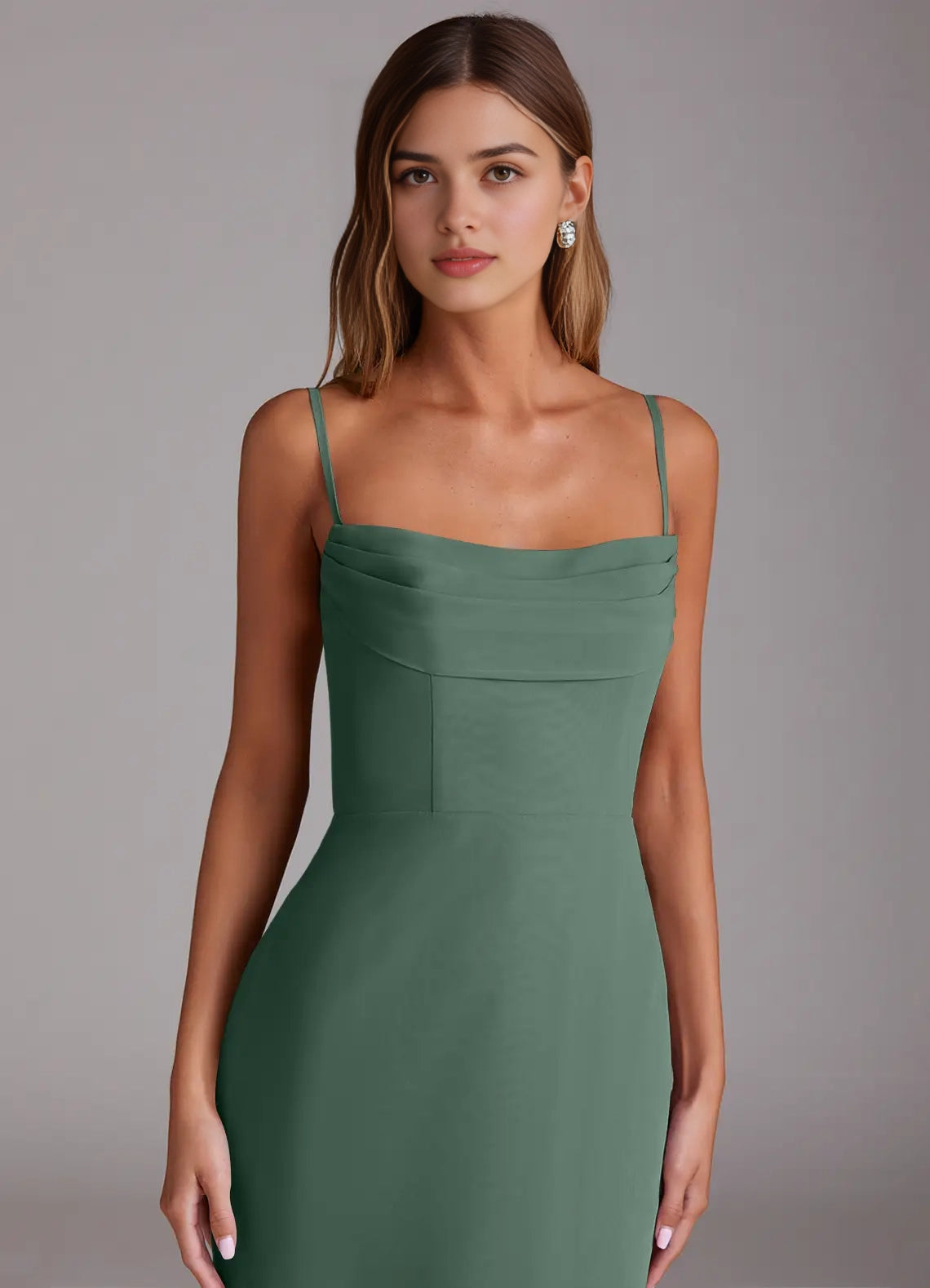 Sage Green Off-Shoulder Maxi Dress with Side Slit A-Line Off the Shoulder Chiffon Convertible Dress Bridesmaid Dresses