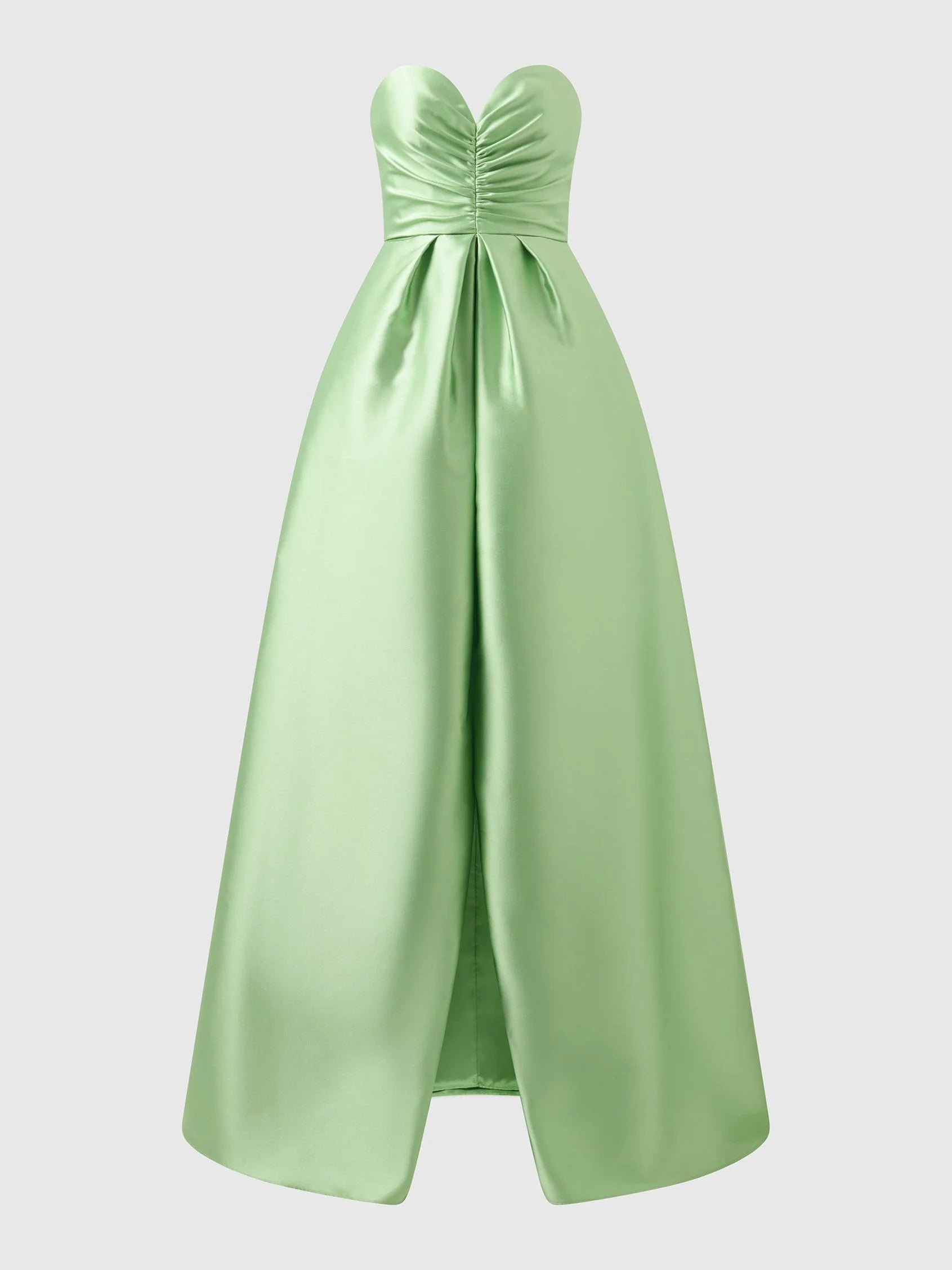 Sage Green Strapless Satin Maxi Dress Princess style bridesmaid dress in mikado Mother of the Bride Dresses