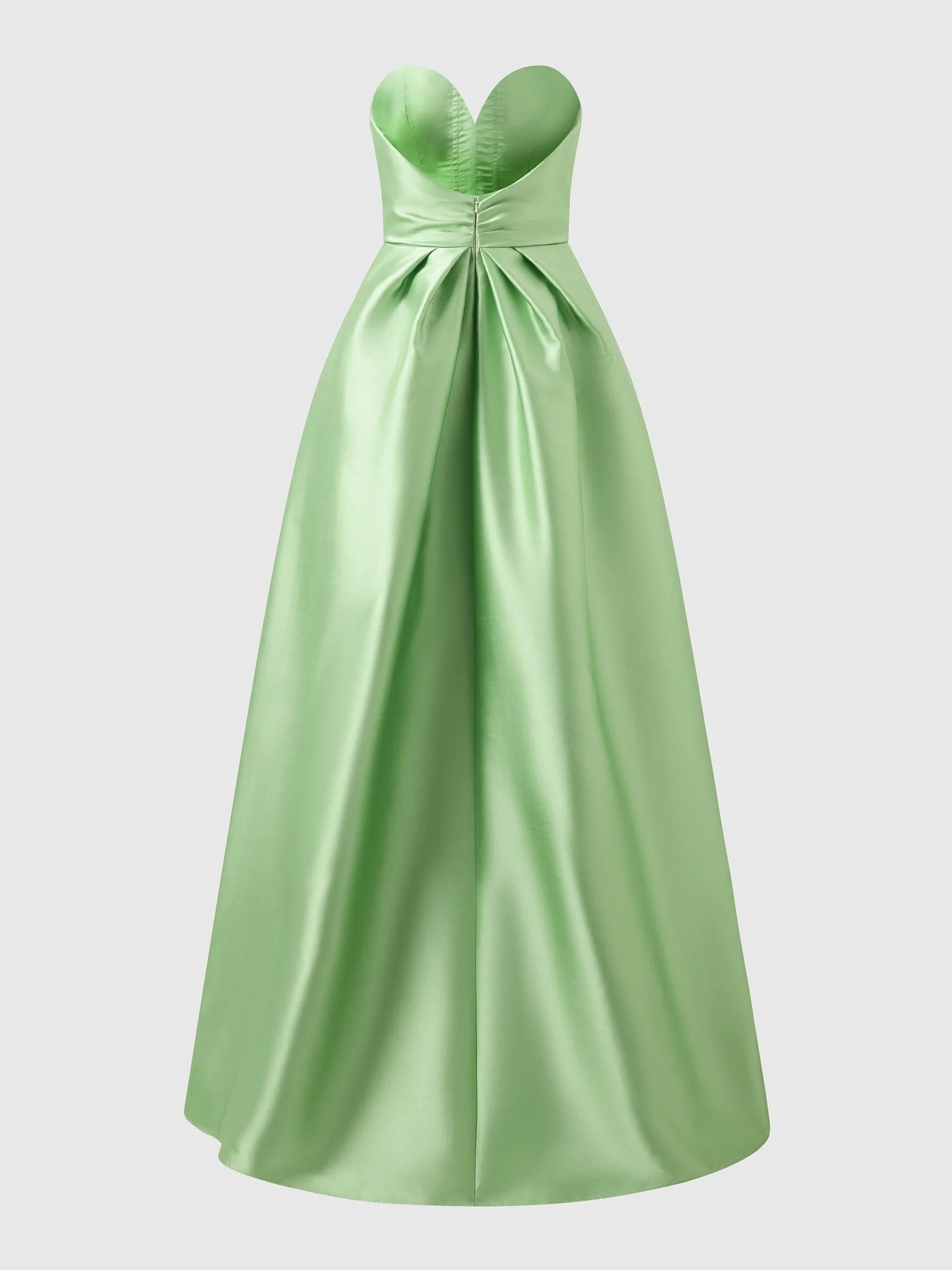 Sage Green Strapless Satin Maxi Dress Princess style bridesmaid dress in mikado Mother of the Bride Dresses