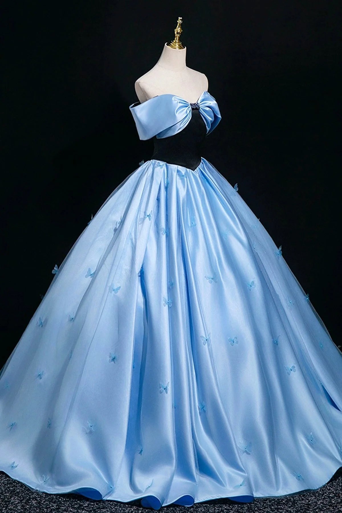 Satin Floor Length Prom Dress A-Line Off the Shoulder Party Dress simple gentle atmospheric and unique desi Brin