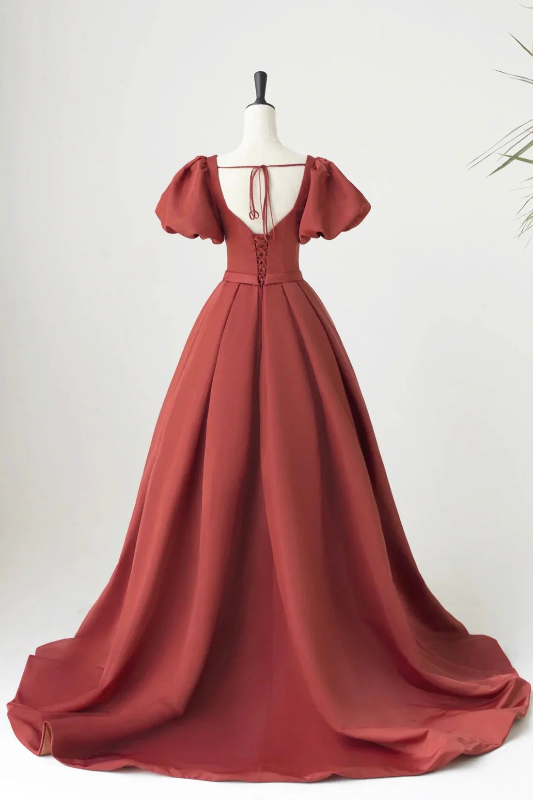 Satin Long Pleated Long Prom Dress Elegant Short Sleeve Evening Party Dress Discount Long Bridesmaid Dresses