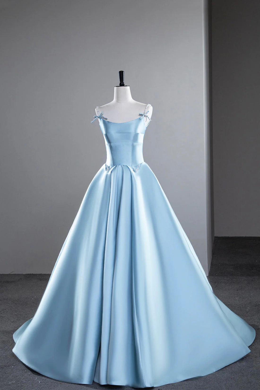 Satin Long Prom Dress A-Line Spaghetti Strap Evening Party Dress simple gentle atmospheric and unique desi Bring summer