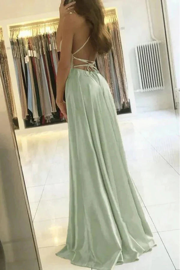 Satin Long Prom Dress,Evening Dress simple gentle atmospheric and unique desi Bring summer colors to enhance whiteness