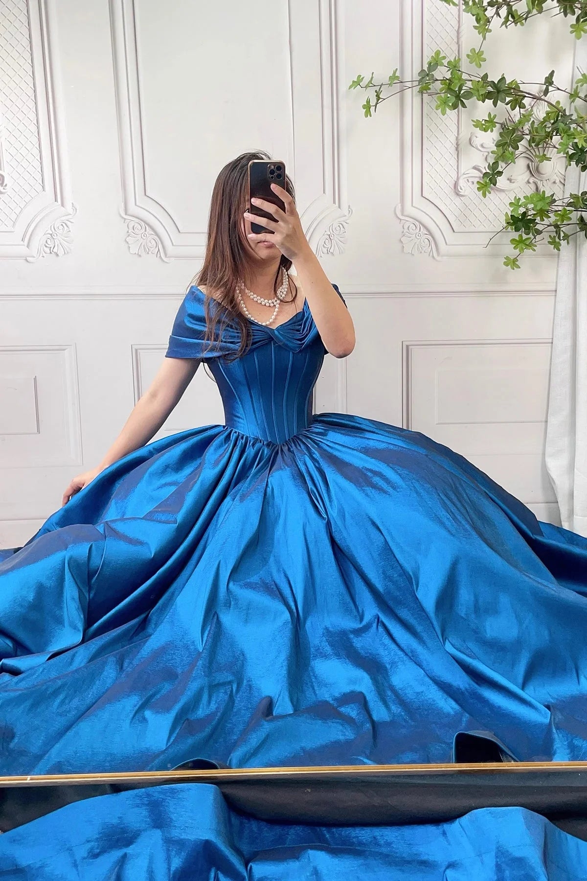 Satin Long Prom Dress with Corset Beautiful Off the Shoulder Evening Party Dress simple gentle atmospheric and unique desi Brin