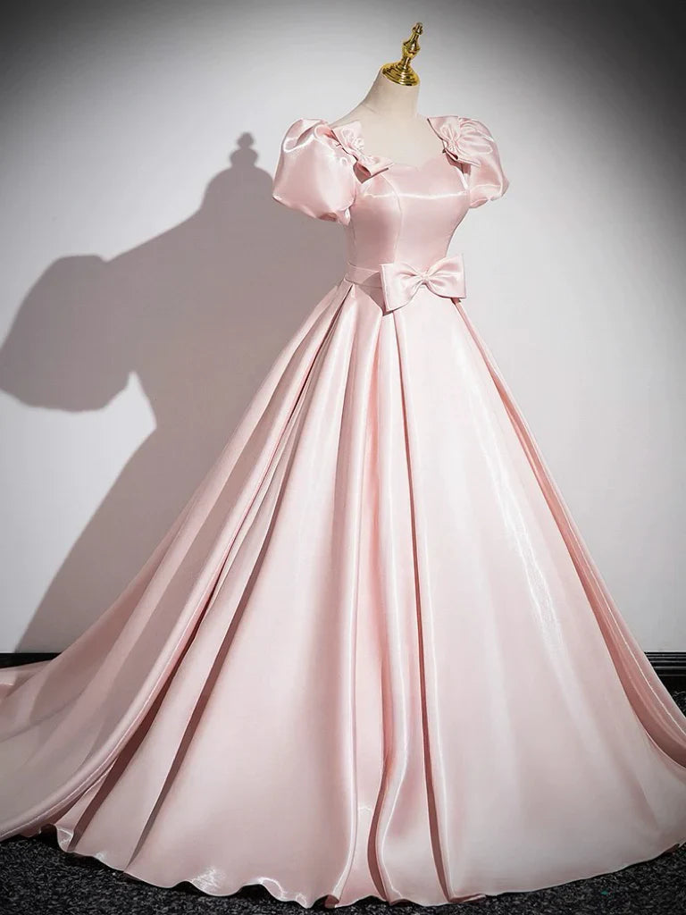 Satin Pink Long Prom Dress Pink Long Formal Dress gowns evening dresses simple gentle atmospheric and unique desi Bring summer colors to enhance whiteness