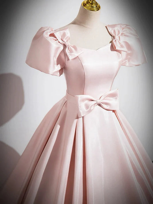 Satin Pink Long Prom Dress Pink Long Formal Dress gowns evening dresses simple gentle atmospheric and unique desi Bring summer colors to enhance whiteness