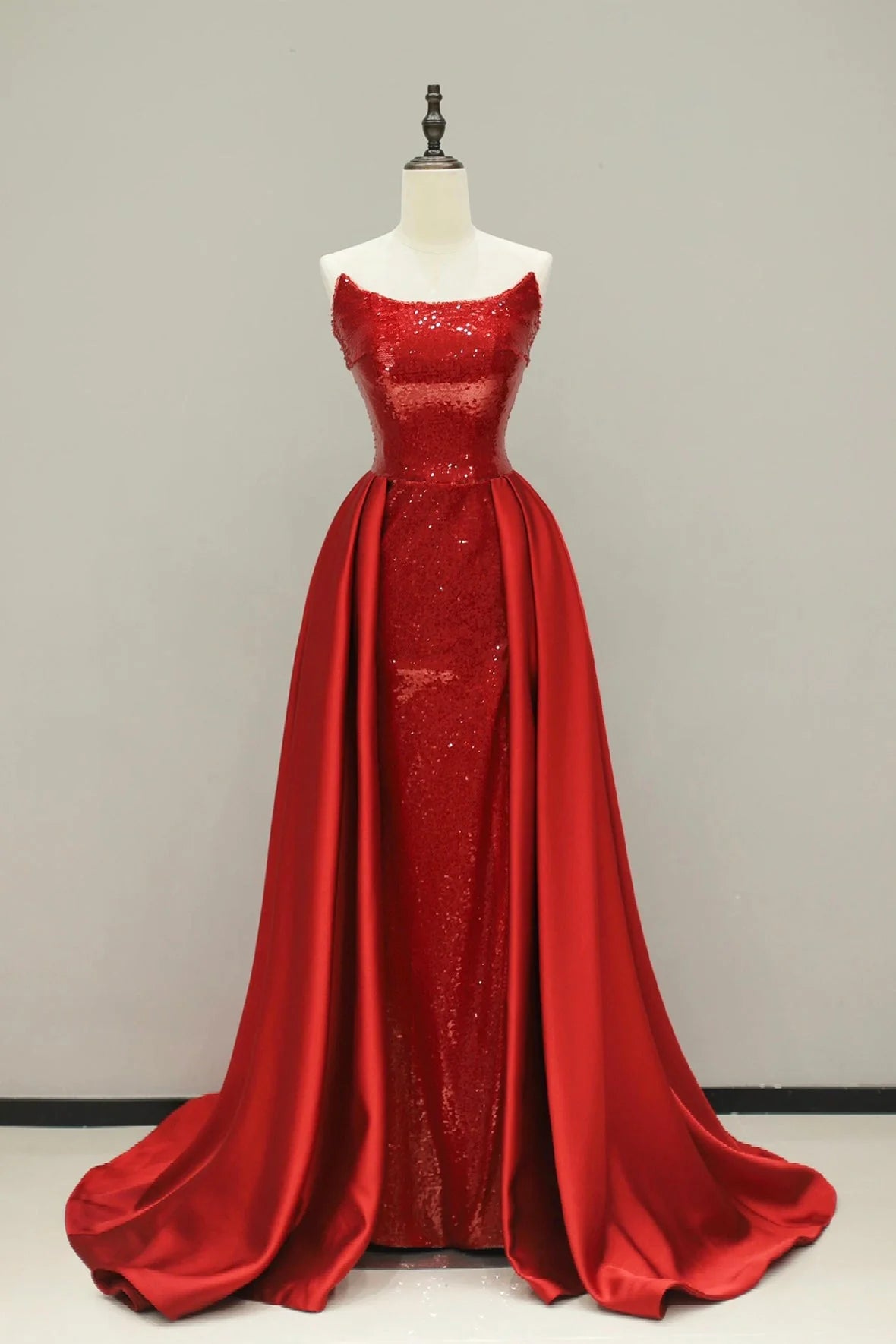 Satin Sequins Long Prom Dress Elegant A-Line Evening Party Dress simple gentle atmospheric and unique desi Brin