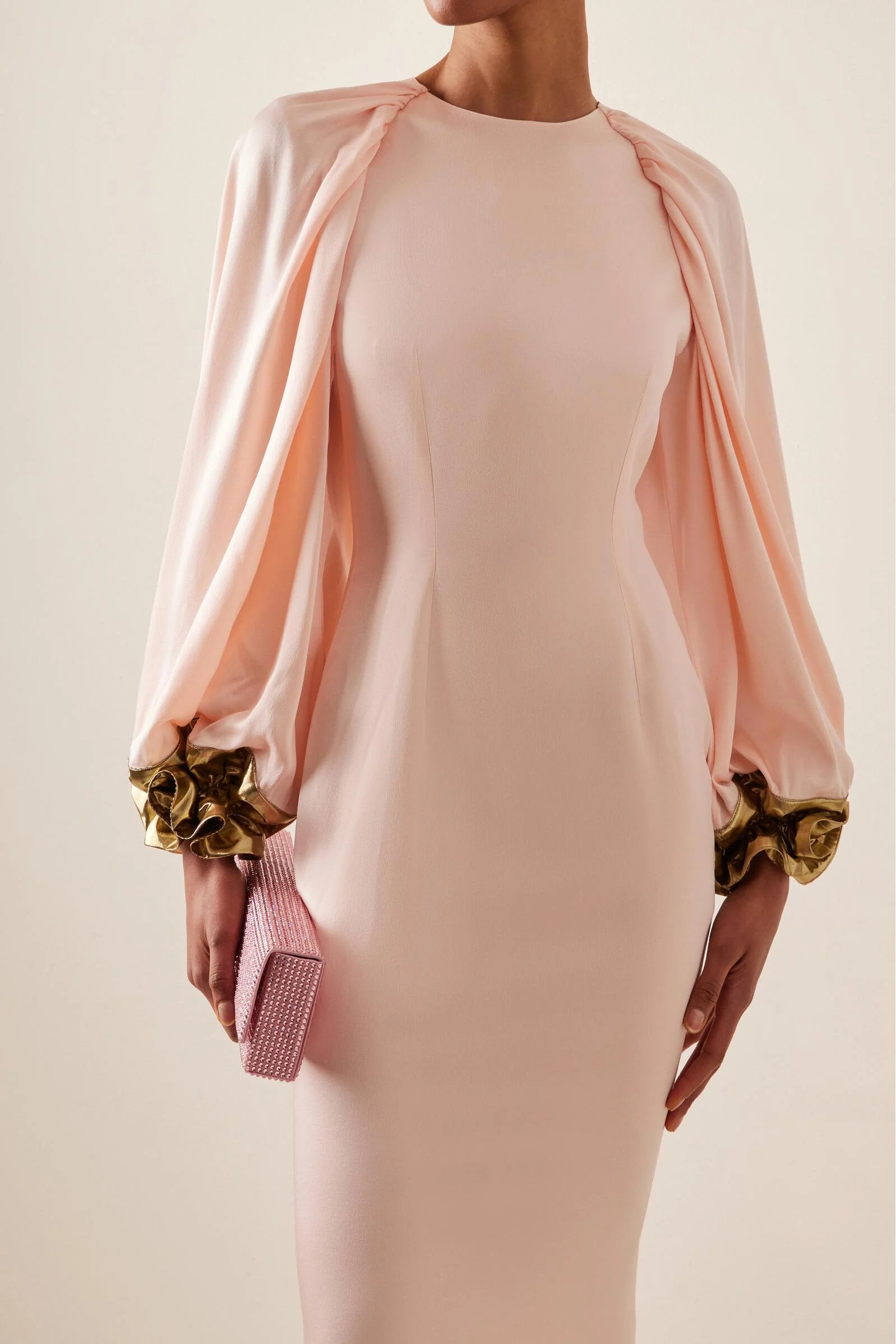 Satin Splicing Metallic Raglan Sleeve Maxi Dress simple gentle atmospheric and unique desi Bring summer colors to enhance whiteness