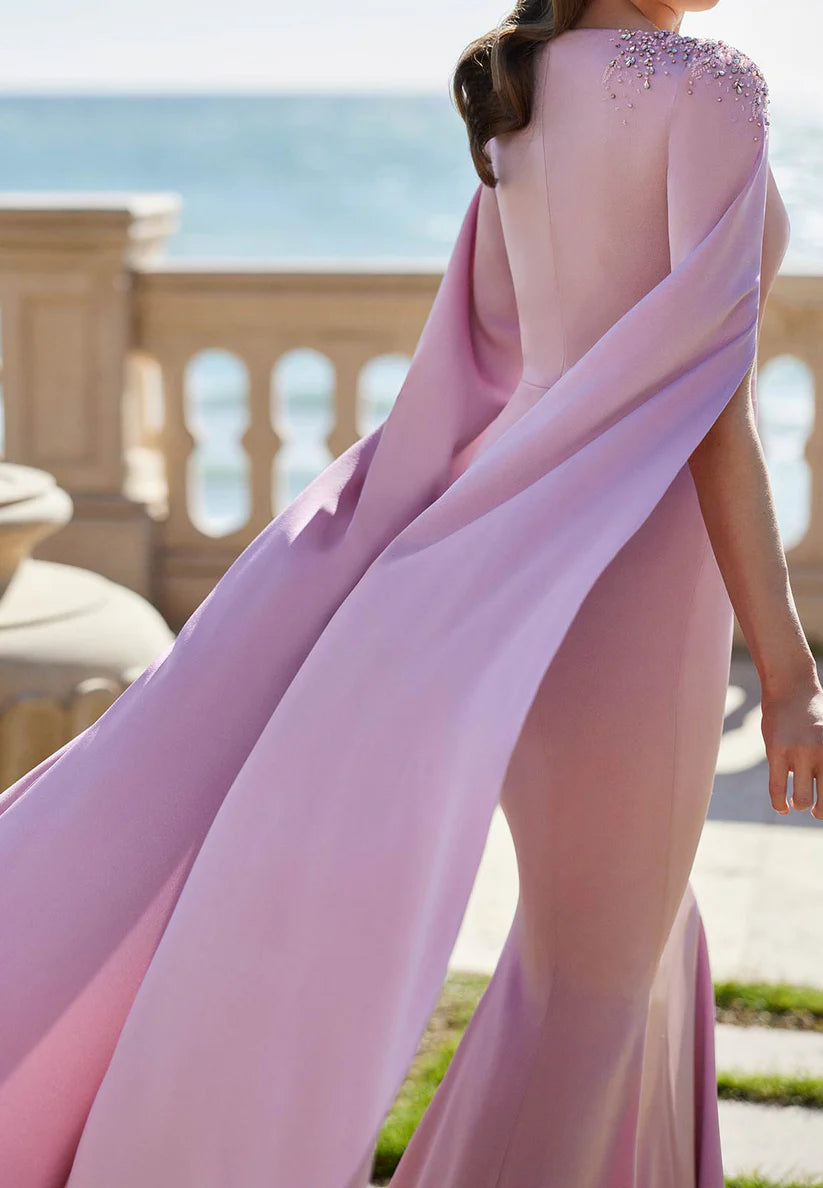 Scoop Long Sleeves Beaded Sleek Mermaid Evening Dress simple gentle atmospheric and unique desi Bring summer colors to enhance whiteness