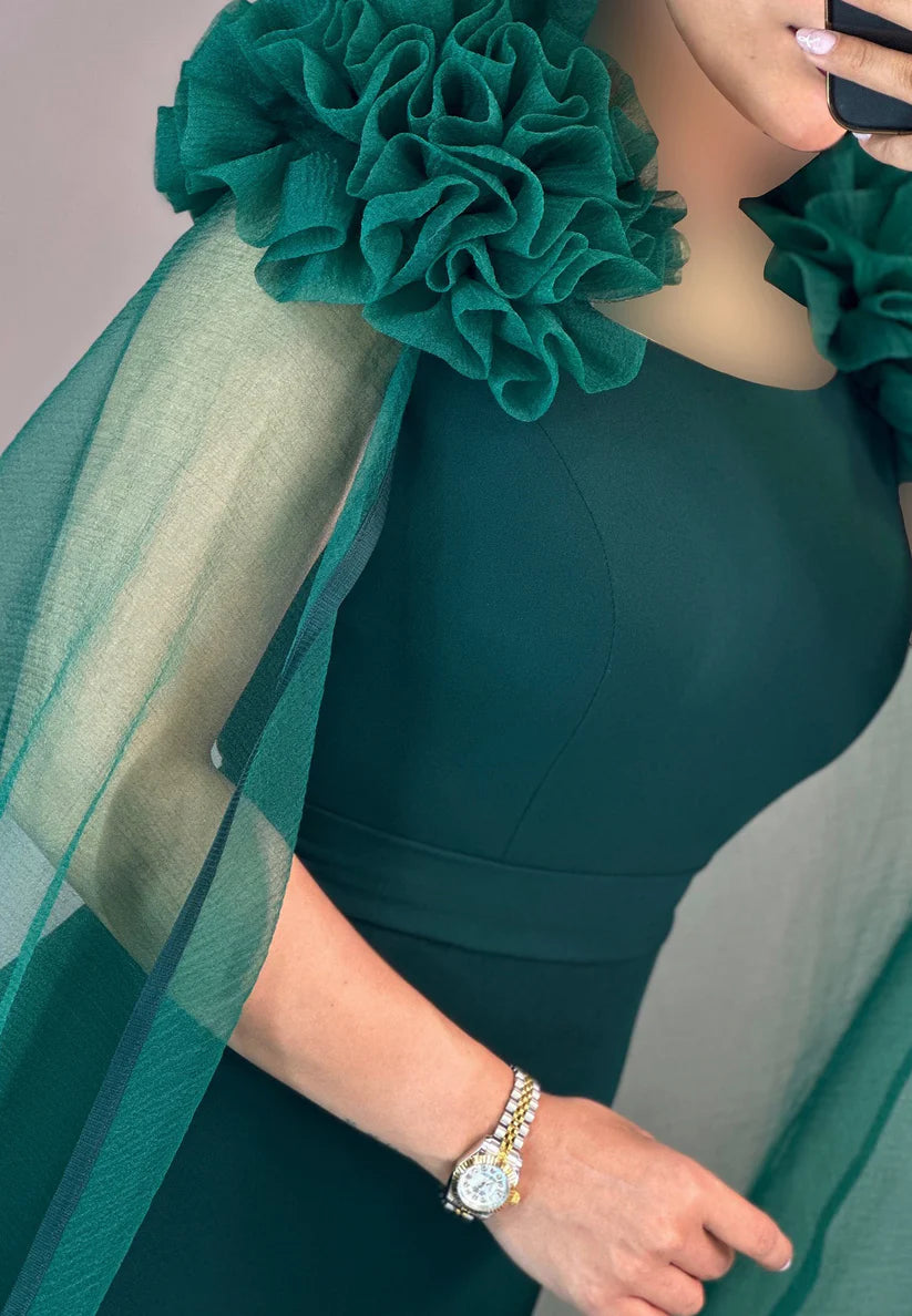 Scoop Long Sleeves Floral Mermaid Knee-Length Mother of Bride Dress simple gentle atmospheric and unique desi Bring summer colors to enhance whiteness