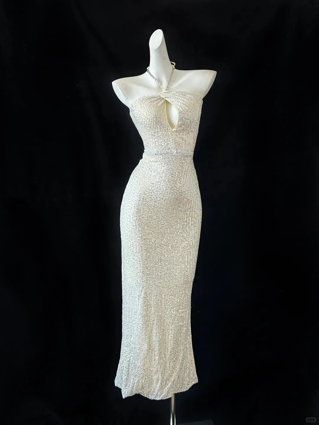 Sequin Elegant Long Ball Gown Evening Dress simple gentle atmospheric and unique desi Bring summer colors to enhance whiteness