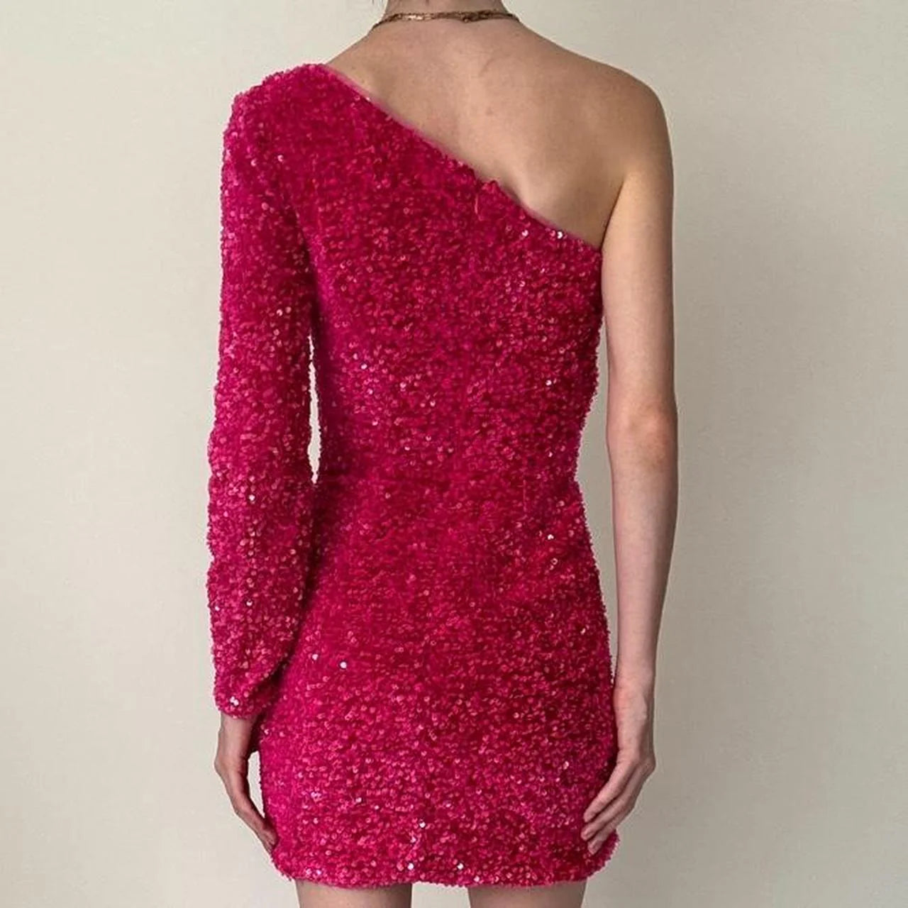 Sequin One Shoulder Mini Short Velvet Homecoming Dress Cocktail Dress simple gentle atmospheric and unique desi Bring summer colors to enhance whiteness