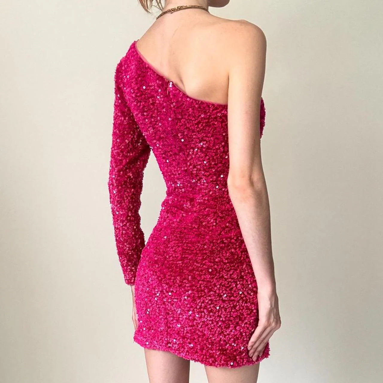 Sequin One Shoulder Mini Short Velvet Homecoming Dress Cocktail Dress simple gentle atmospheric and unique desi Bring summer colors to enhance whiteness