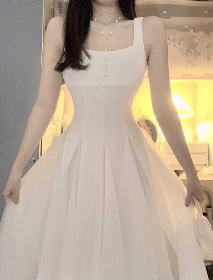 Sexy A Line Square Neckline Party Dress Holiday Dresses Night Dress Birthday Outfits simple gentle atmospheric and unique desi Bring summer colors to enhance whiteness