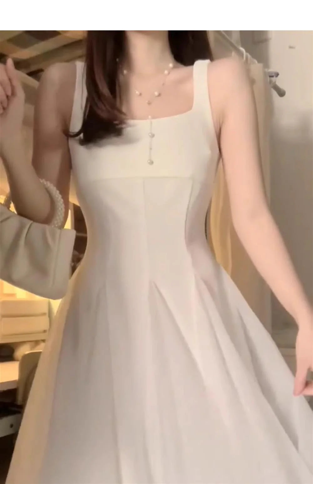 Sexy A Line Square Neckline Party Dress Holiday Dresses Night Dress Birthday Outfits simple gentle atmospheric and unique desi Bring summer colors to enhance whiteness