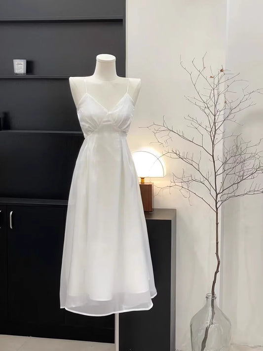 Chic A Line Halter Short Women's Holiday Dresses simple gentle atmospheric and unique desi Bring summer colors to enhance whiteness（副本）