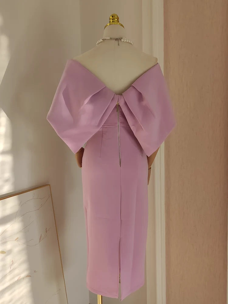 Sexy A line Off The Shoulder Lilac Vacation Dress Satin Women Dresses simple gentle atmospheric and unique desi Bring summer colors to enhance whiteness