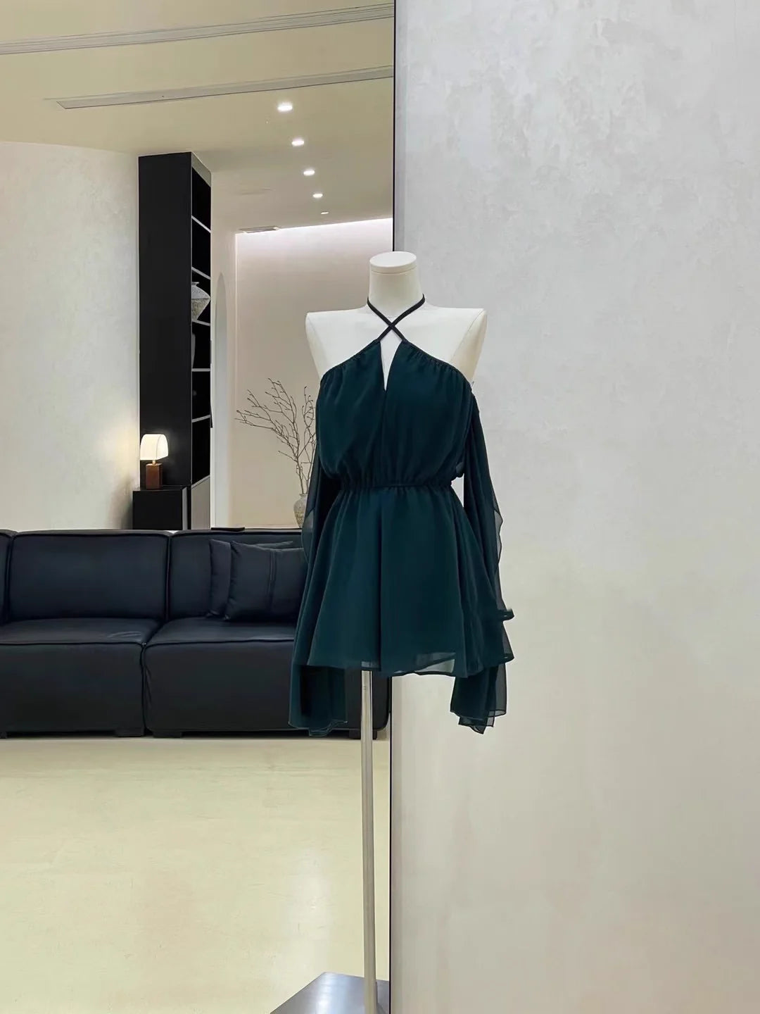 Sexy A line Off The Shoulder Ruffled Short Long Sleeve Women Dresses simple gentle atmospheric and unique desi Bring summer colors to enhance whiteness