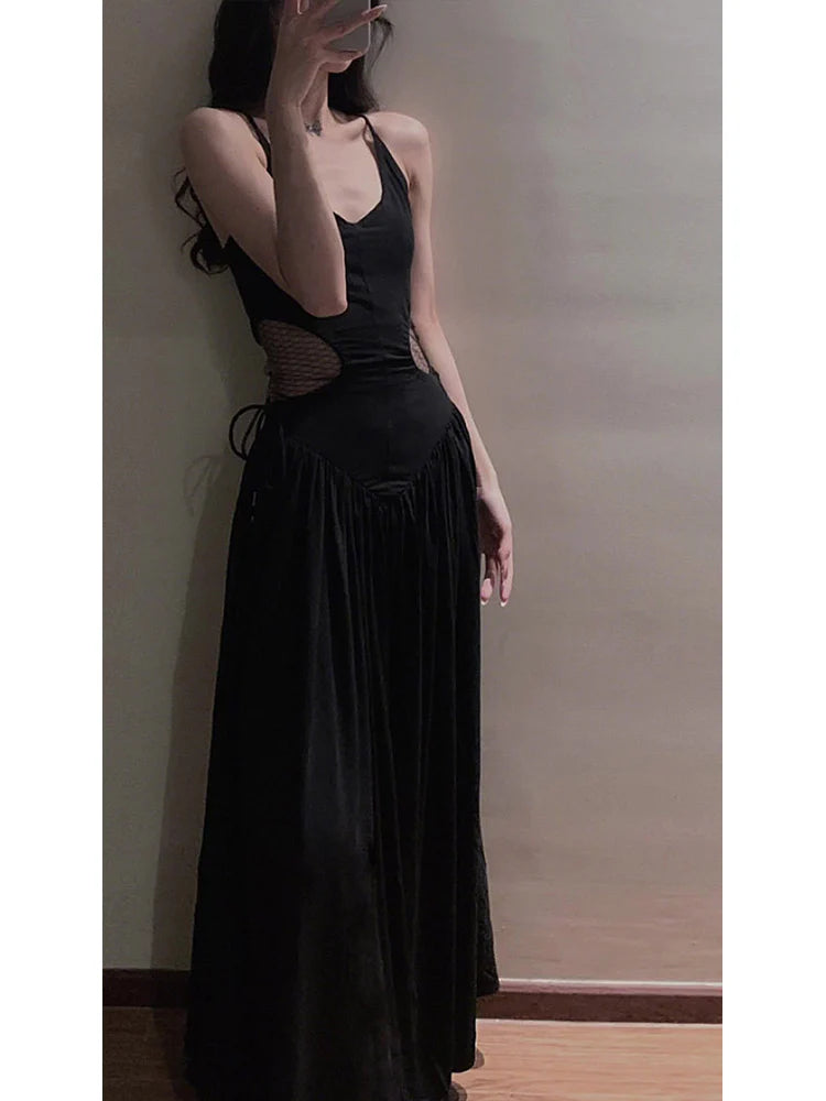 Sexy A line Spaghetti Straps Black Beach Dress Women's Vacation Dresses Birthday Dress simple gentle atmospheric and unique desi Bring summer colors to enhance whiteness