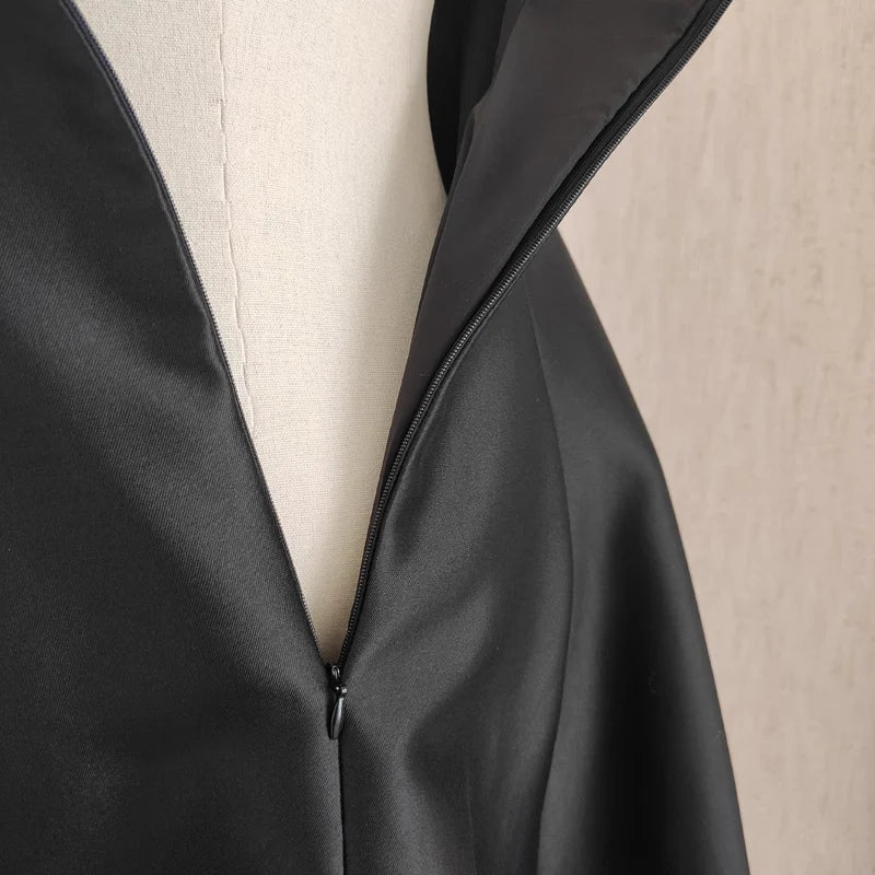 Sexy A line Spaghetti Straps Black Vacation Dress Satin Women Dresses simple gentle atmospheric and unique desi Bring summer colors to enhance whiteness