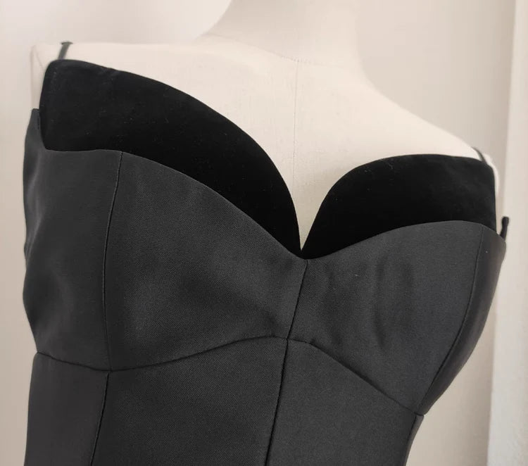 Sexy A line Spaghetti Straps Black Vacation Dress Satin Women Dresses simple gentle atmospheric and unique desi Bring summer colors to enhance whiteness