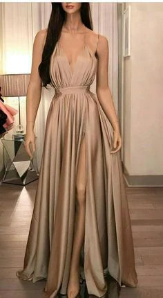 Sexy Deep V Neck Stretch Satin Ball Dress Special Occasion Dress Prom Dresses simple gentle atmospheric and unique desi Bring summer colors to enhance whiteness