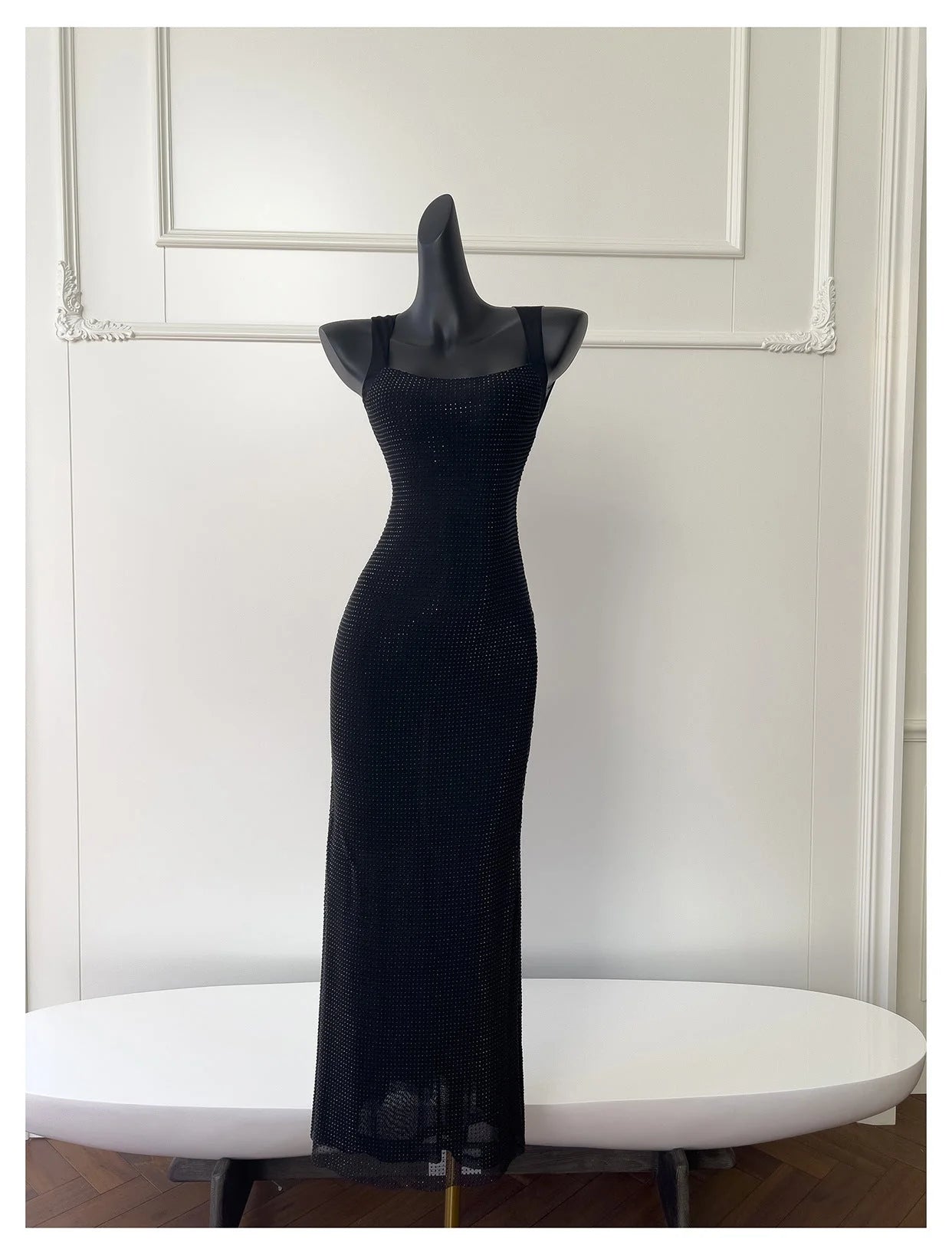 Sexy Mermaid Square Neck Black Sequin Long Prom Dresses Party Dress 20th Birthday Outfits Graduation Dresses simple gentle atmospheric and unique desi Bring summer colors to enhance whiteness