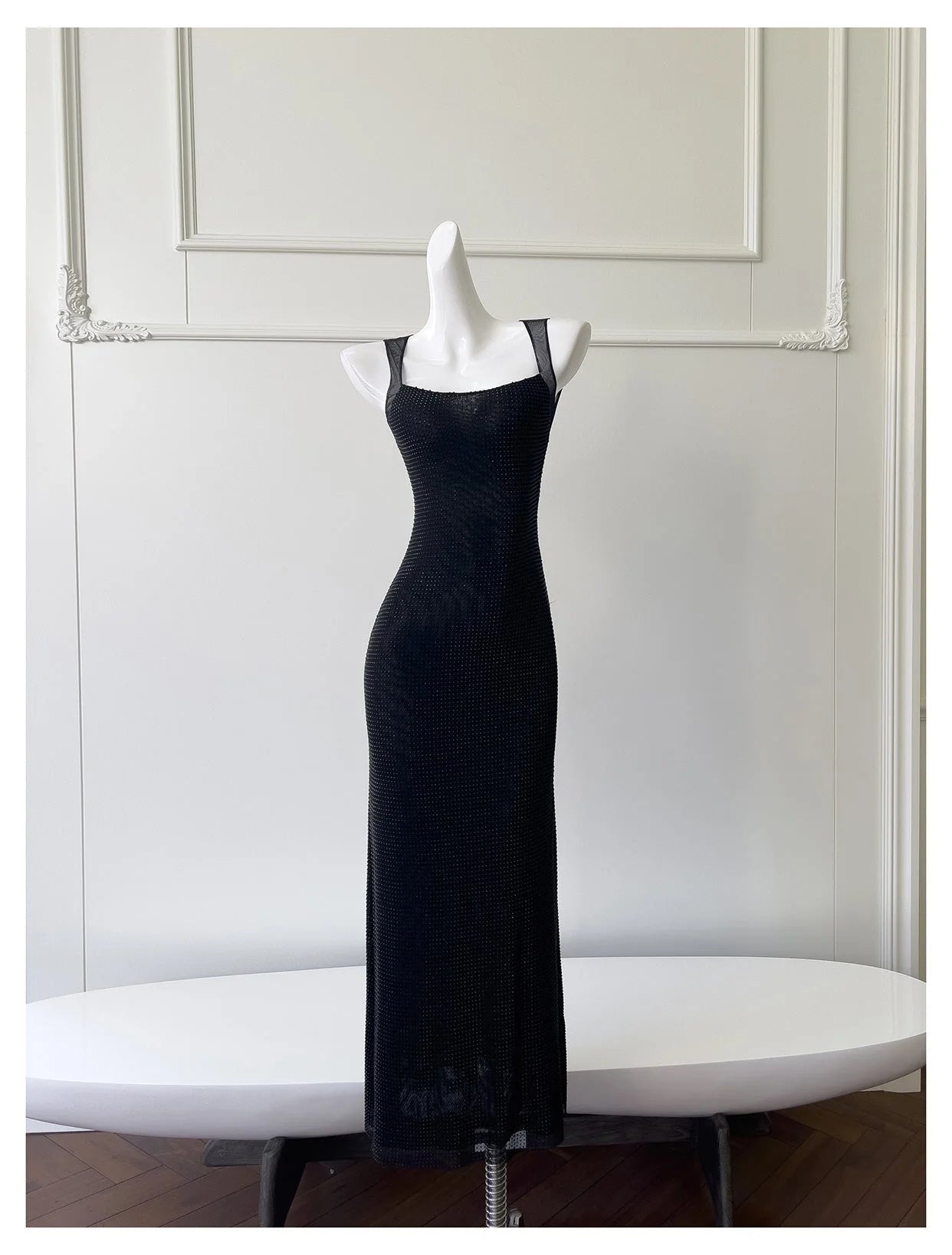 Sexy Mermaid Square Neck Black Sequin Long Prom Dresses Party Dress 20th Birthday Outfits Graduation Dresses simple gentle atmospheric and unique desi Bring summer colors to enhance whiteness