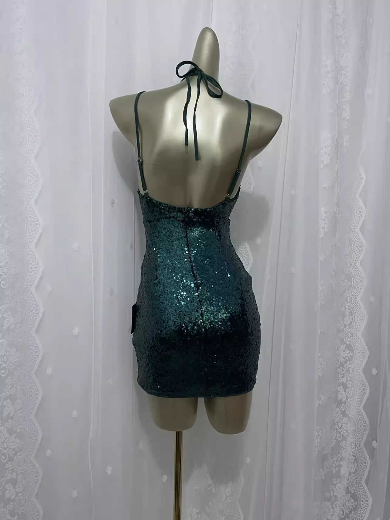 Sexy Sheath Green Sequin Travel Vacation Dress Short Birthday Dress simple gentle atmospheric and unique desi Bring summer colors to enhance whiteness